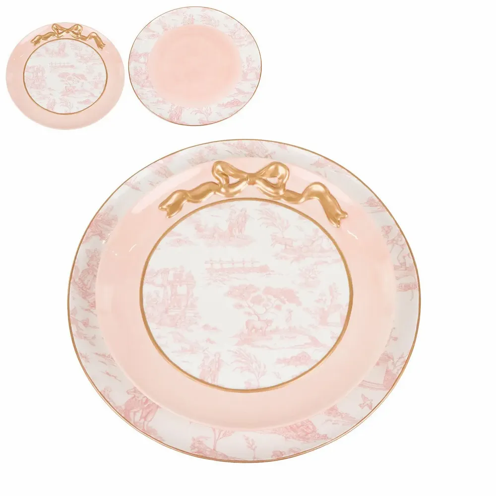 Décorations pour tables de Noël - DOL.TOILES PLATE SET/2 TT CRM/PNK 25/30CM handwash only - GOODWILL M&G