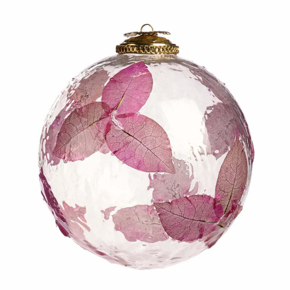 Christmas garlands and baubles - GLSS MET.CAP DRIED LEAF BALL CLR/PNK/PRPL 12,5CM - GOODWILL M&G