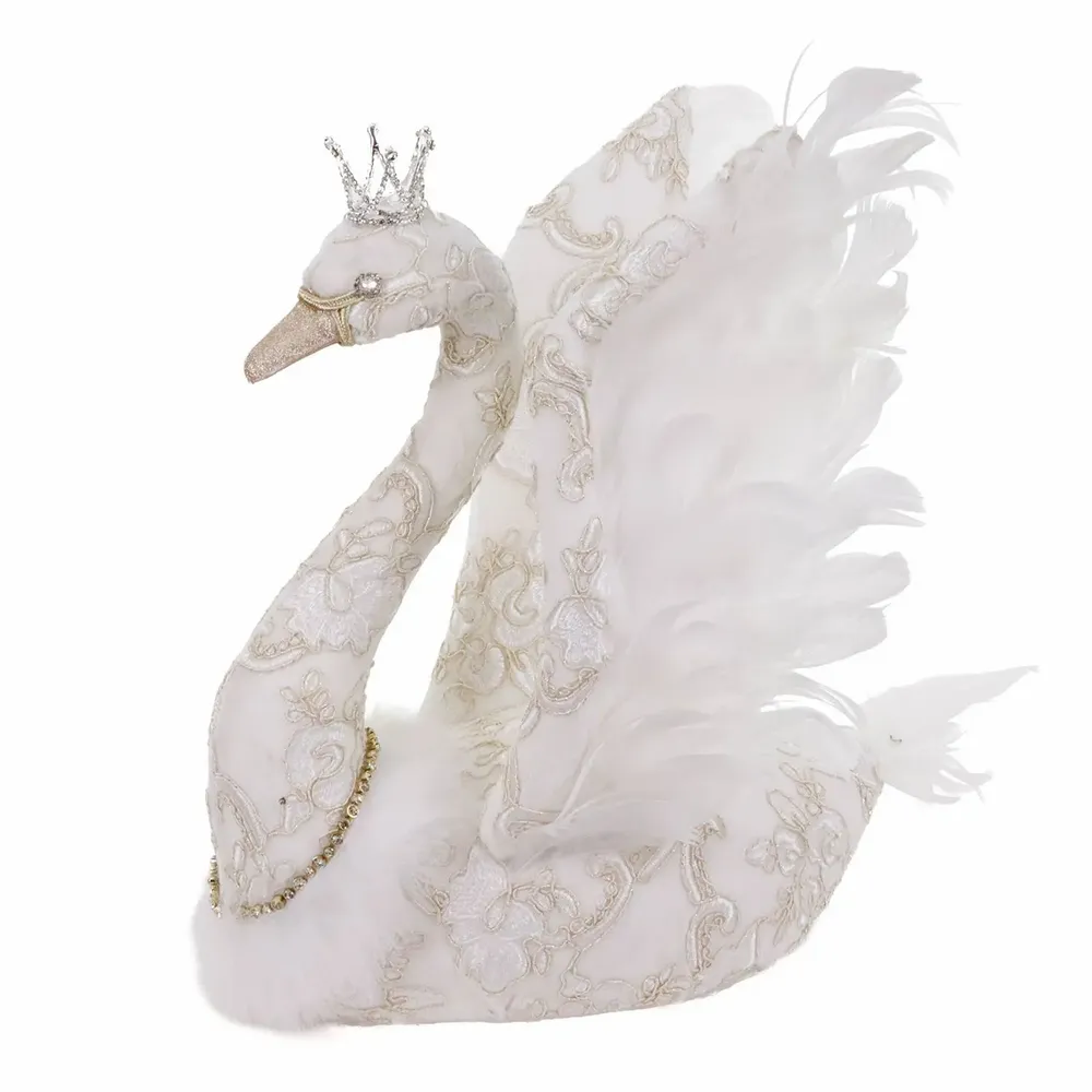 Autres décorations de Noël - FABR.BROC.PLUME ROY.SWAN TT CRM/GLD 38CM - GOODWILL M&G