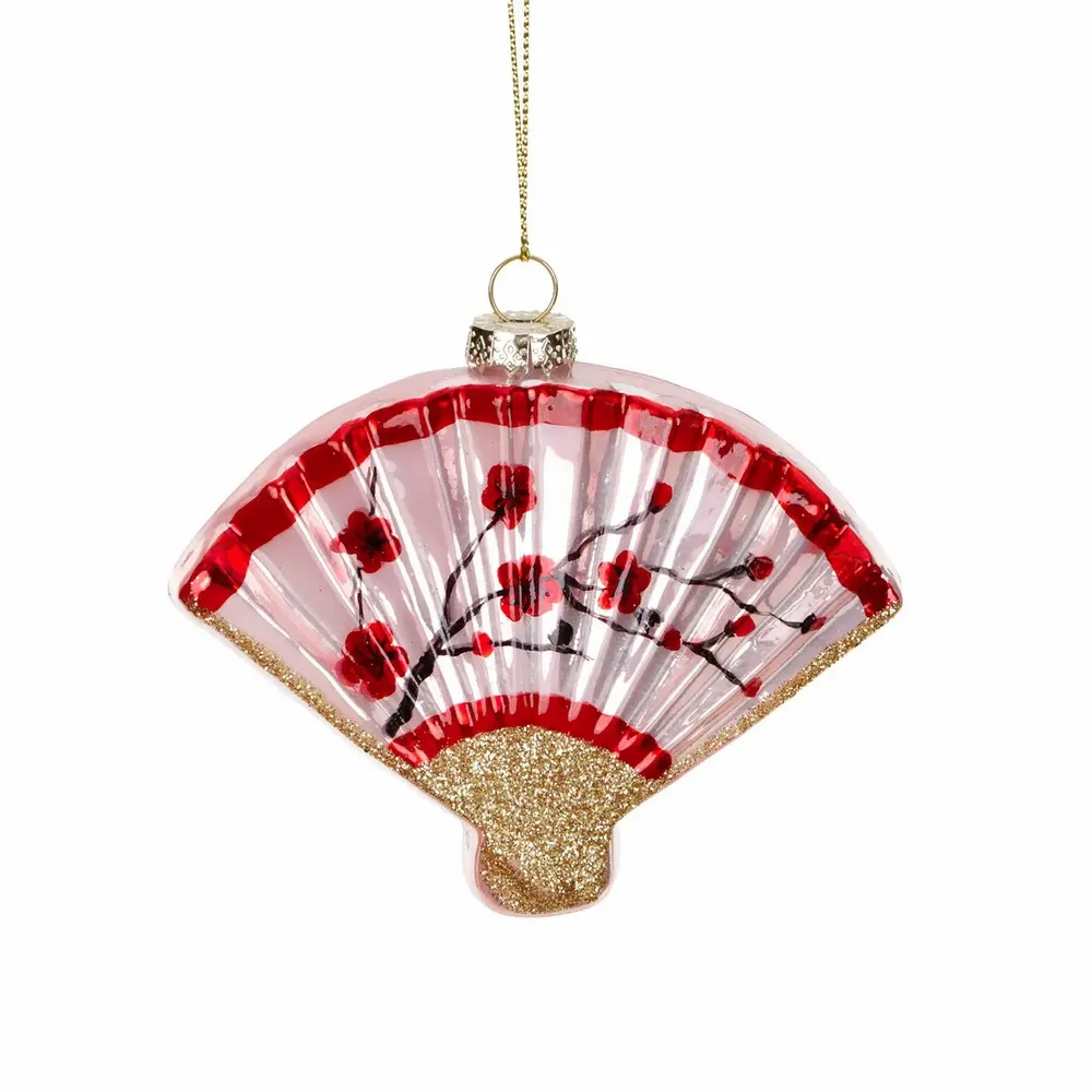 Other Christmas decorations - GLSS ORIENT.FAN ORN PNK/RD 10CM - GOODWILL M&G