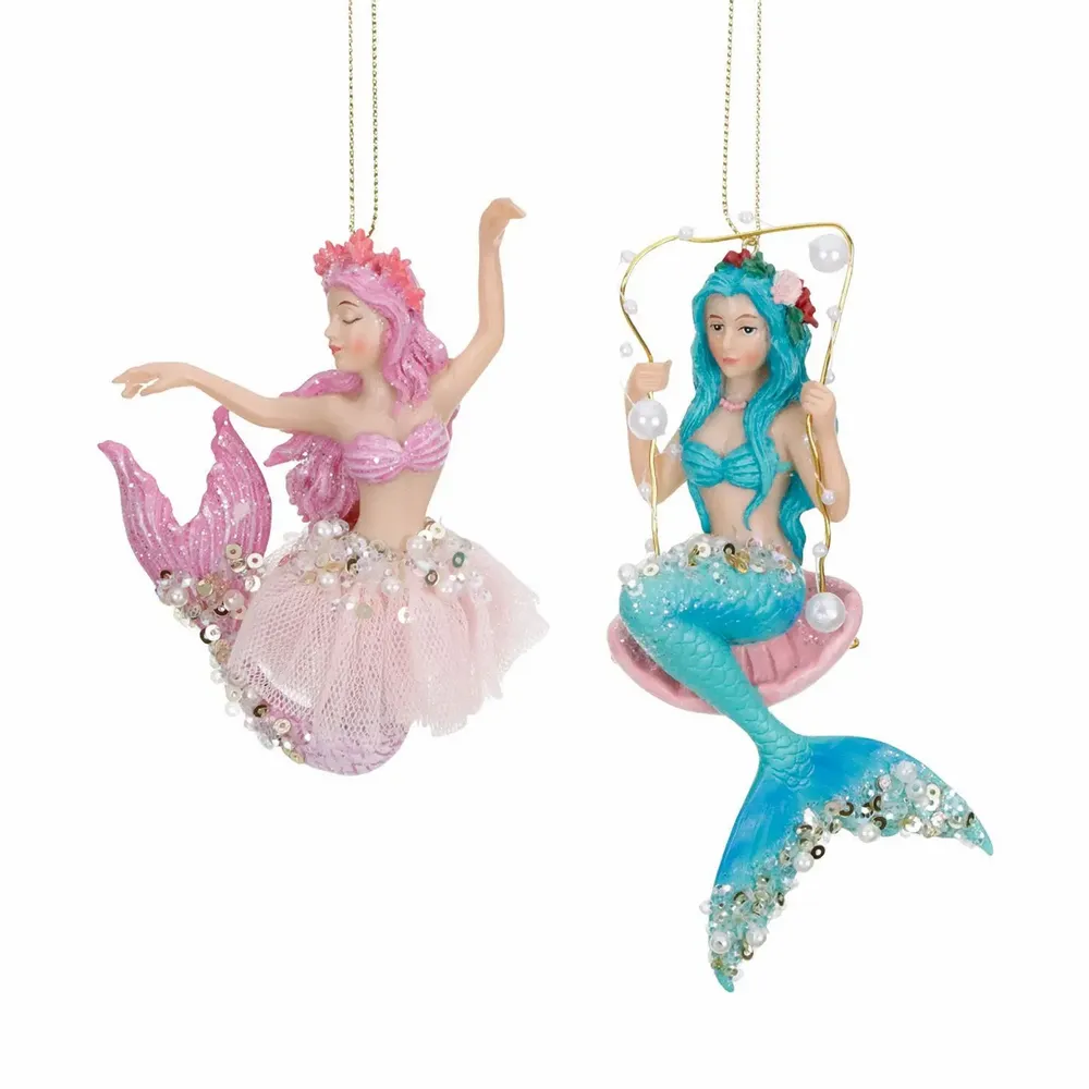 Other Christmas decorations - ELEGANZA MERMAID ORN ASS/2 PNK/BLU 15CM - GOODWILL M&G