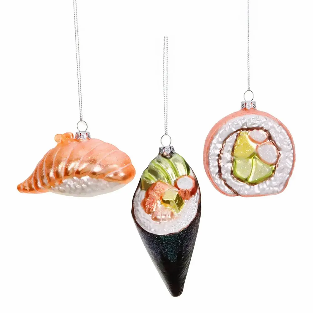 Autres décorations de Noël - GLSS SUSHI ORN ASS/3 WH/PNK/BLK 12CM - GOODWILL M&G