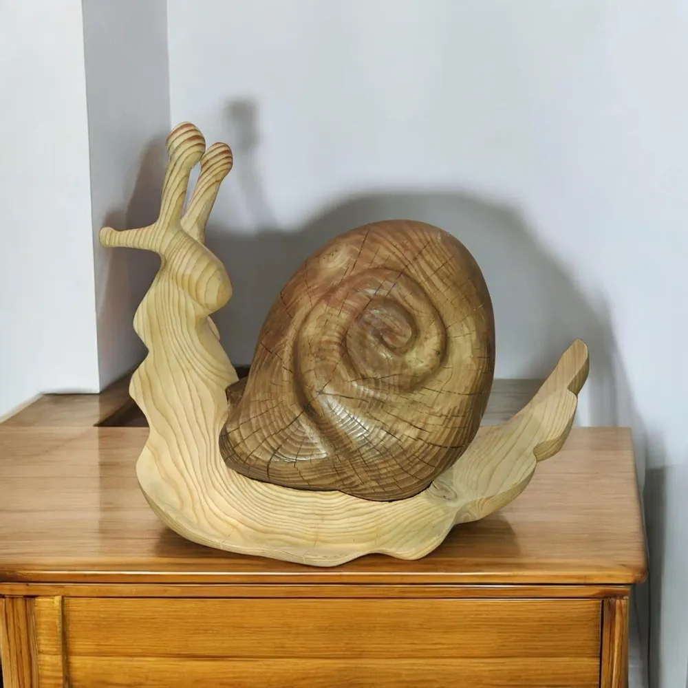 Pièces uniques - Escargot en bois massif - Epicéa - BOIS DE LION