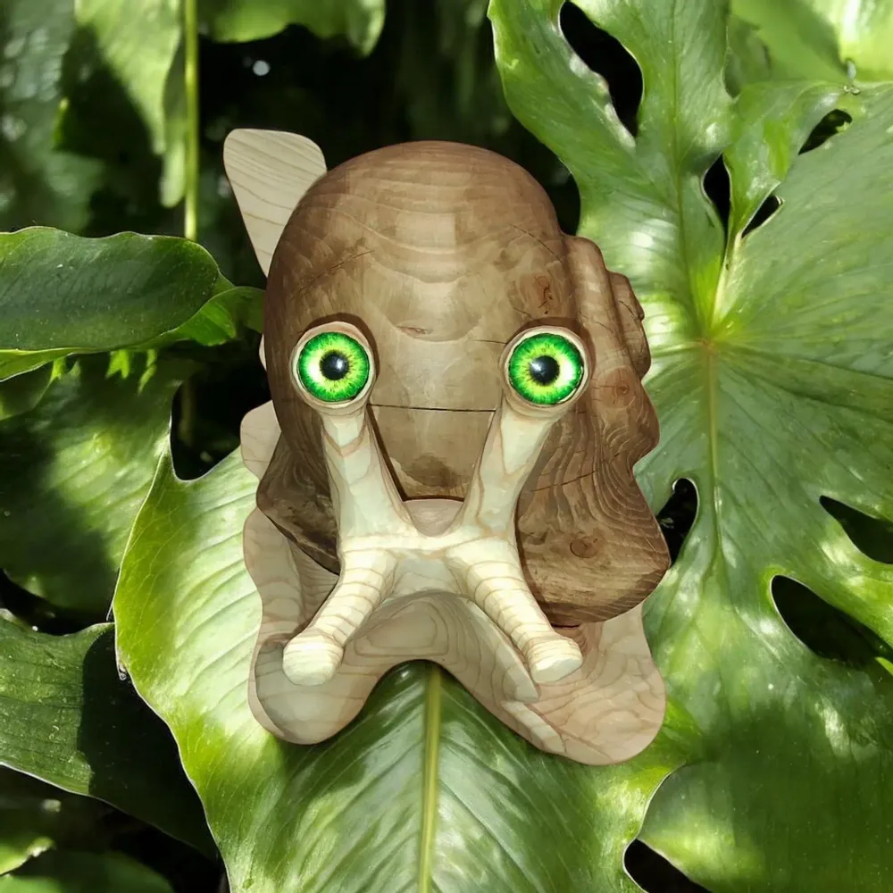 Pièces uniques - Escargot en bois massif - Epicéa - BOIS DE LION