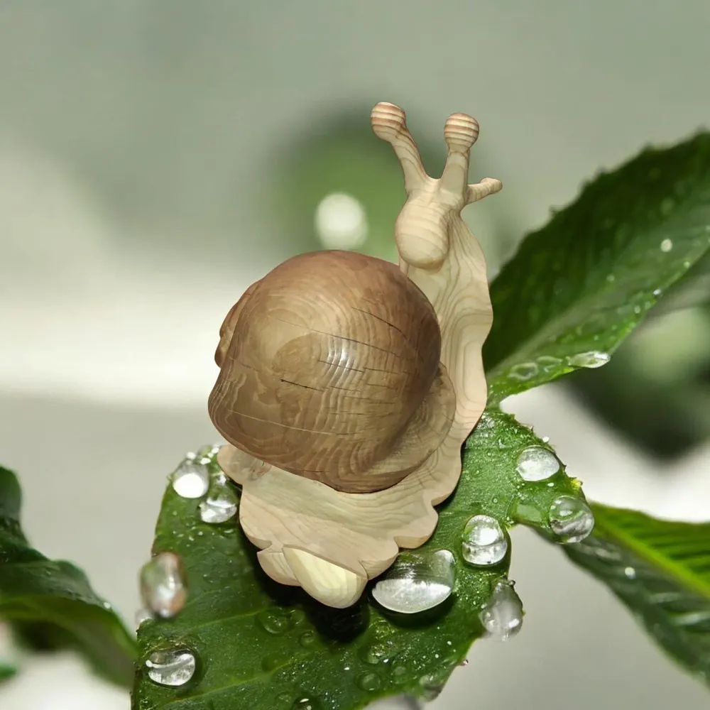 Pièces uniques - Escargot en bois massif - Epicéa - BOIS DE LION