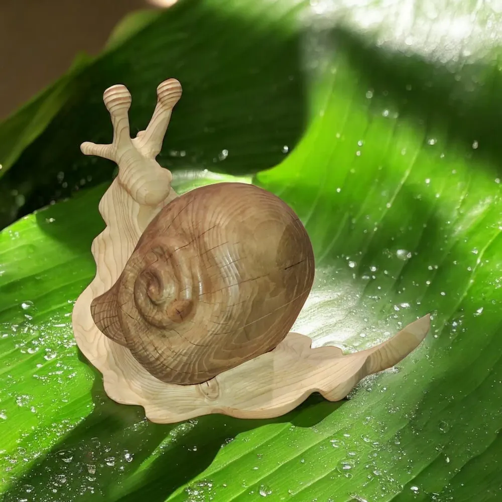 Pièces uniques - Escargot en bois massif - Epicéa - BOIS DE LION