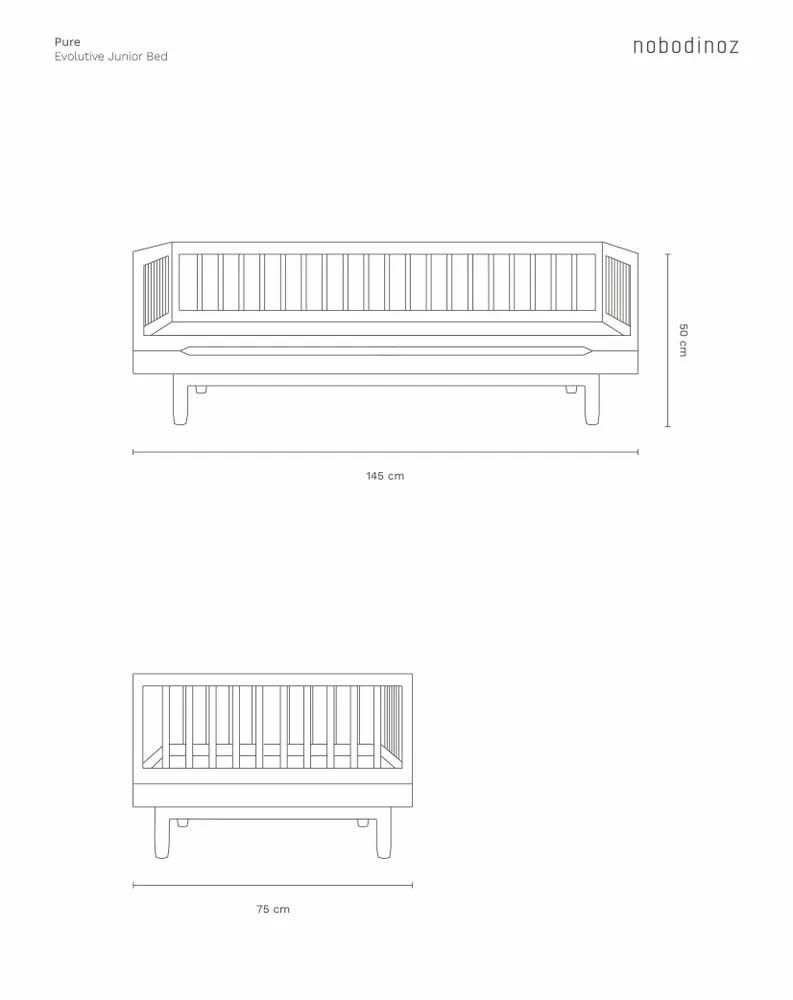 Lits - Lit enfant en chêne massif Pure - NOBODINOZ
