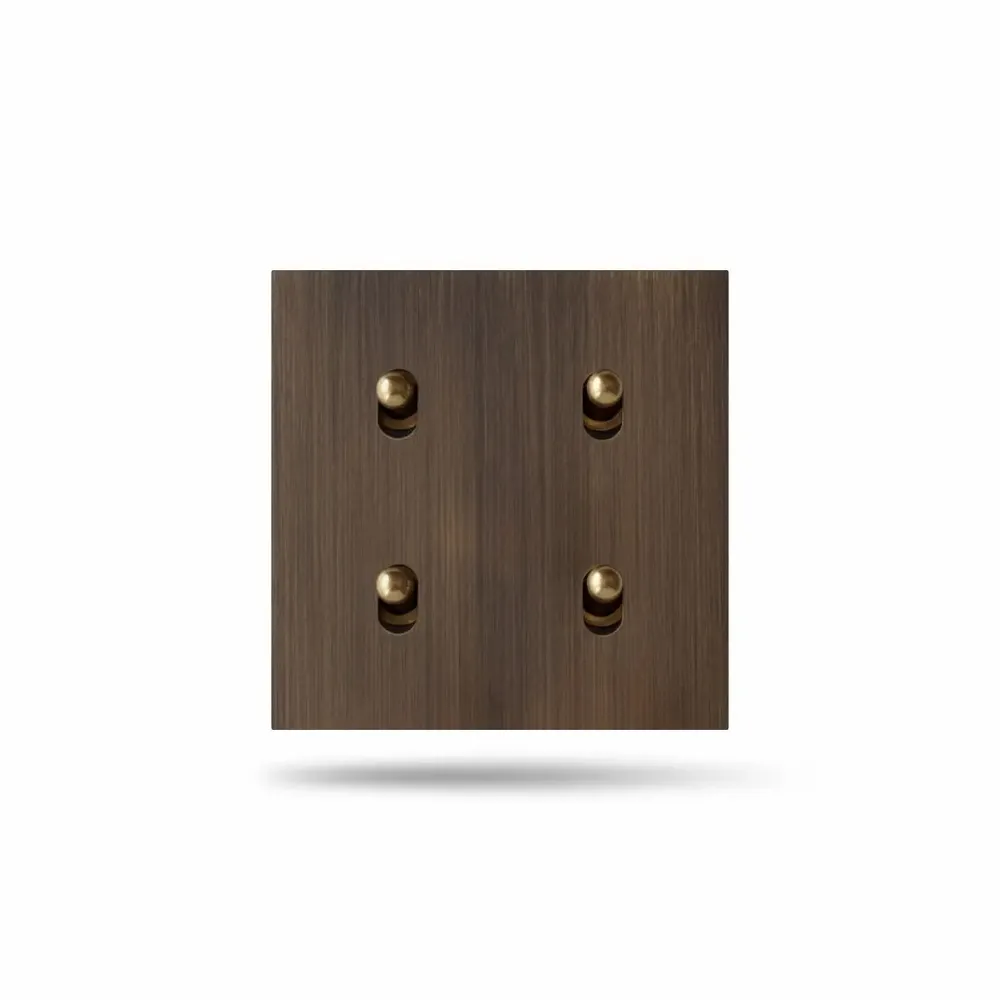 Objets de décoration - Trinity bronze médaille moyen 4 Boutons manettes va-et-vient 80x80 - 6IXTES