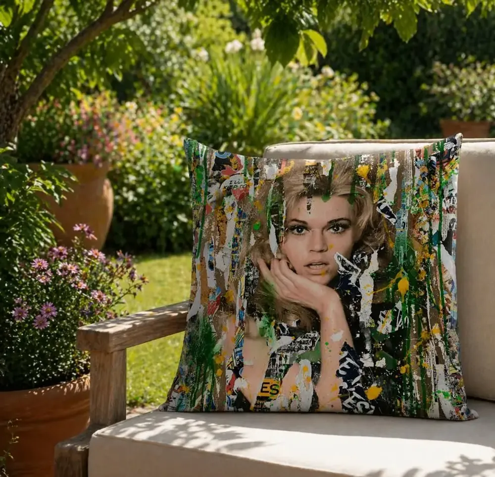 Tissus pour extérieurs - Coussin d'extérieur Jane 45 x 45 - Design by Anne Mondy - ARTDECORIS
