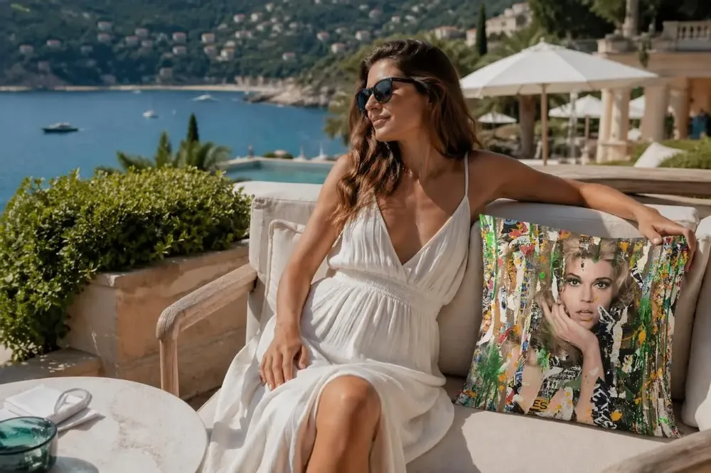 Garden textiles - Jane Outdoor Cushion 60 x 60 - Design by Anne Mondy - ARTDECORIS