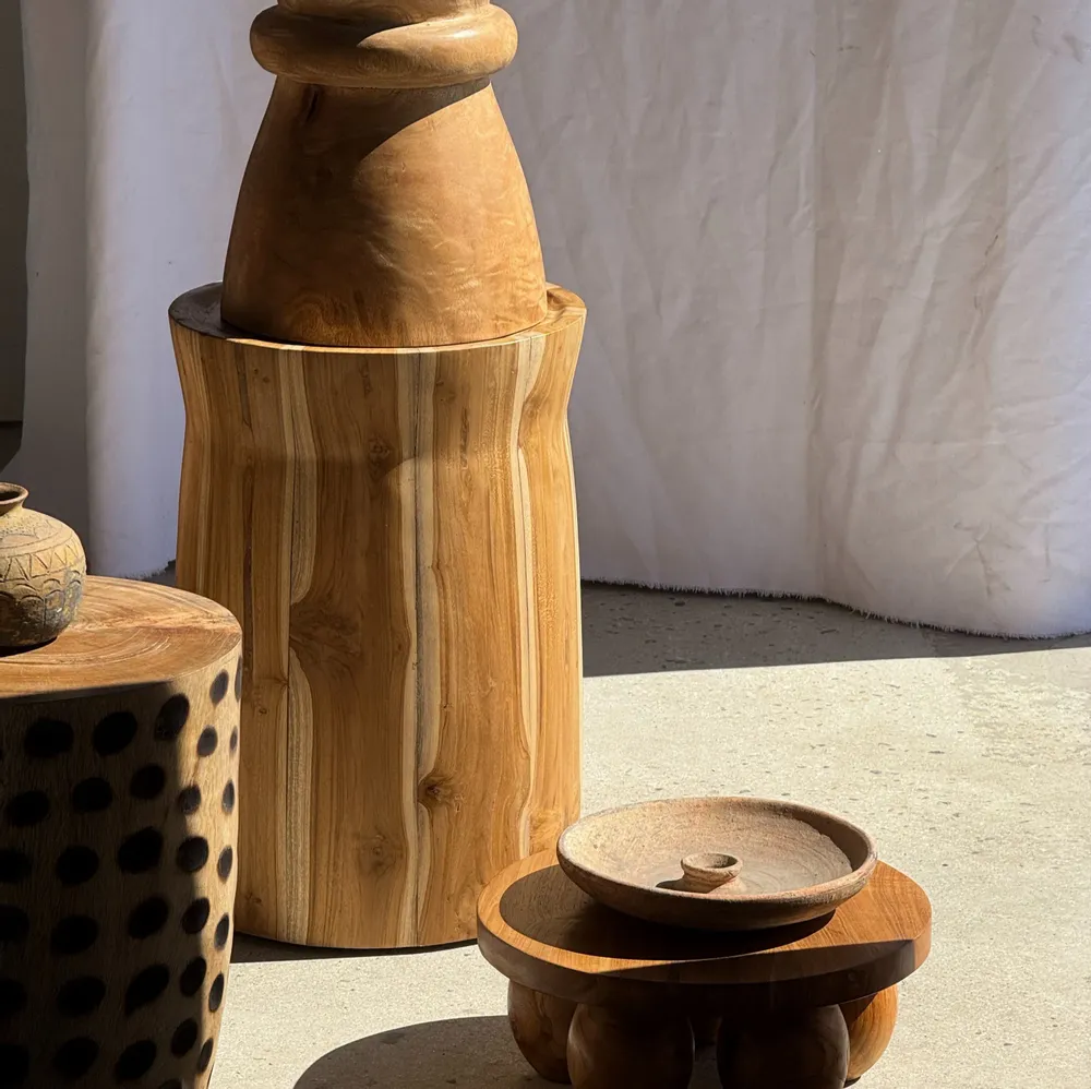 Tabourets - Table d'appoint ou tabouret circulaire en suar H51 D35 - OFFICE OBJETS