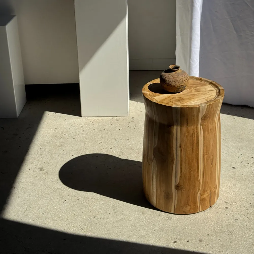 Tabourets - Table d'appoint ou tabouret circulaire en suar H51 D35 - OFFICE OBJETS