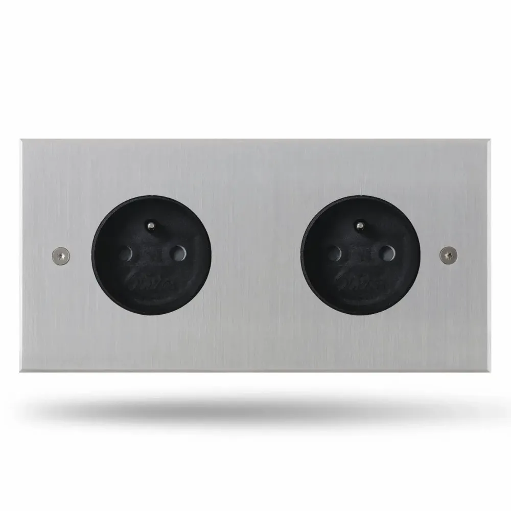 Decorative objects - Trinity Brushed Nickel 2 black sockets 160x80 - 6IXTES