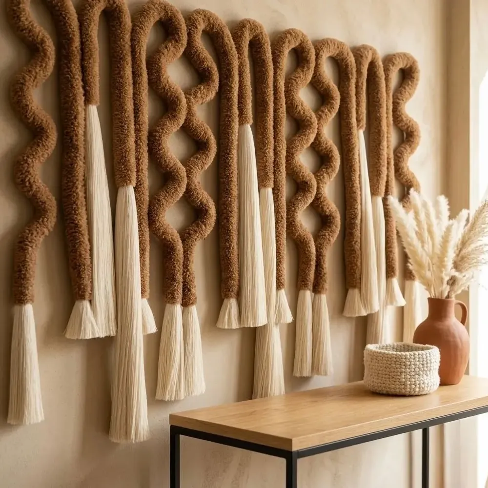 Other wall decoration - Nomad Rhythm Handmade Cotton Fiber Wall Art - SARMAL DESIGN