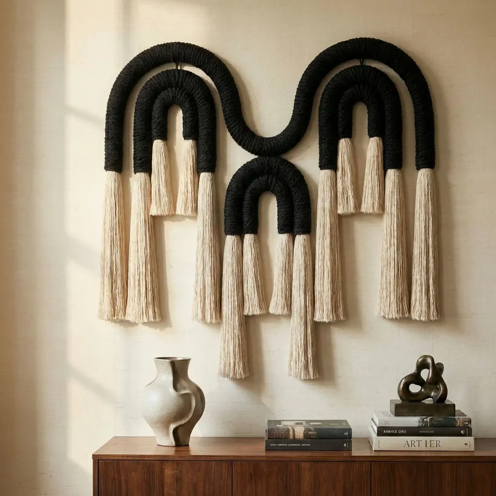 Other wall decoration - Twin Peaks: Handmade Modern Macrame Wall Installation - SARMAL DESIGN