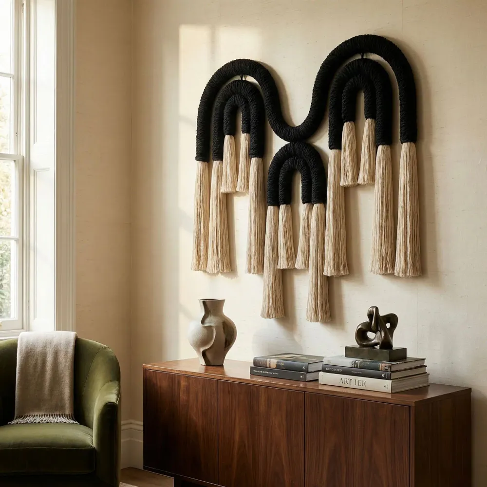 Other wall decoration - Twin Peaks: Handmade Modern Macrame Wall Installation - SARMAL DESIGN