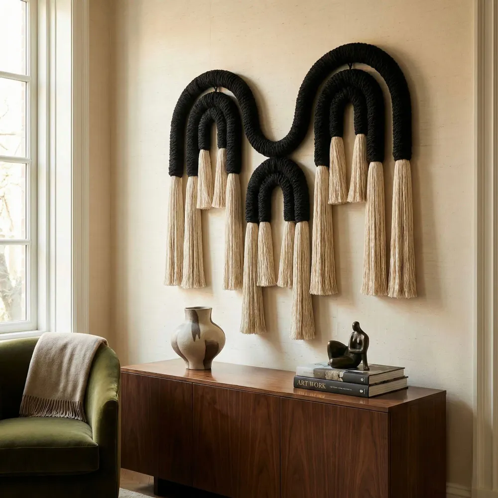Other wall decoration - Twin Peaks: Handmade Modern Macrame Wall Installation - SARMAL DESIGN