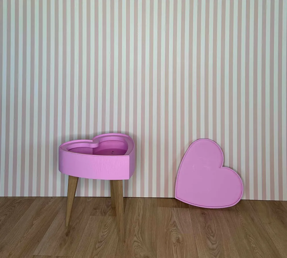Tables basses - COEUR DE VALENTINE - ROSE - TAILLE S - RÉ- ÉDITION