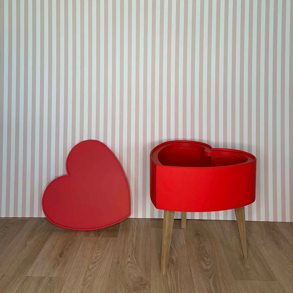 Tables basses - COEUR DE VALENTINE - ROUGE - TAILLE L - RÉ- ÉDITION