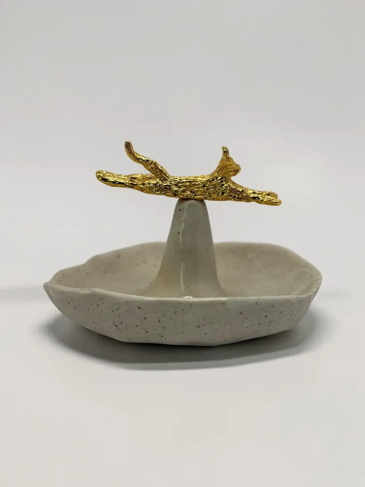 Ceramic - Lazy Cat Ceramic Jewelry Dish - CÂPÂ JEWELRY
