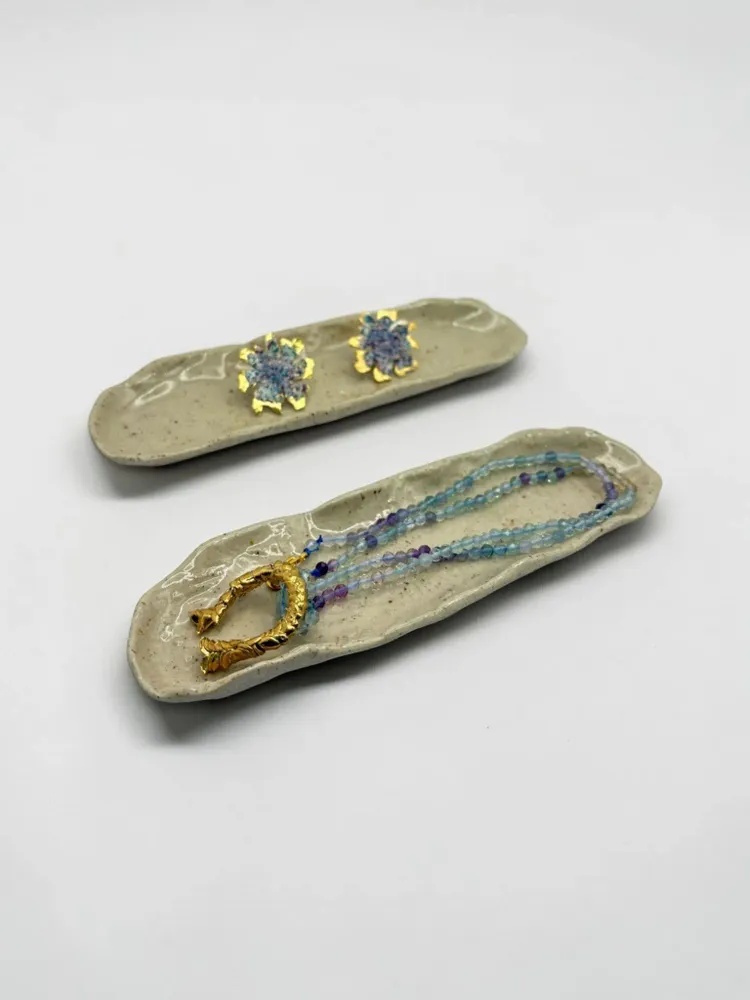 Ceramic - Long Ceramic Jewelry Dish - CÂPÂ JEWELRY