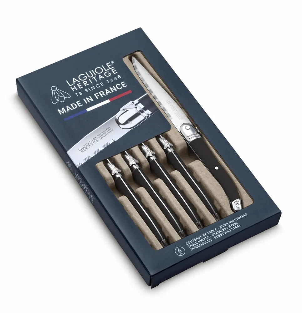 Knives - SET OF 6 LAGUIOLE ACCESS KNIVES MADE IN FRANCE ABS HANDLE - TARRERIAS - BONJEAN