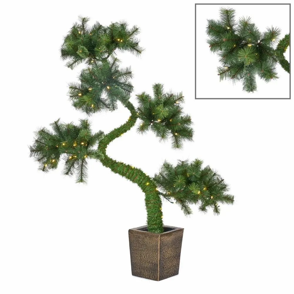 Other Christmas decorations - 100 LED BONSAI PINE TREE IN POT GRN 166CM 175tps - GOODWILL M&G
