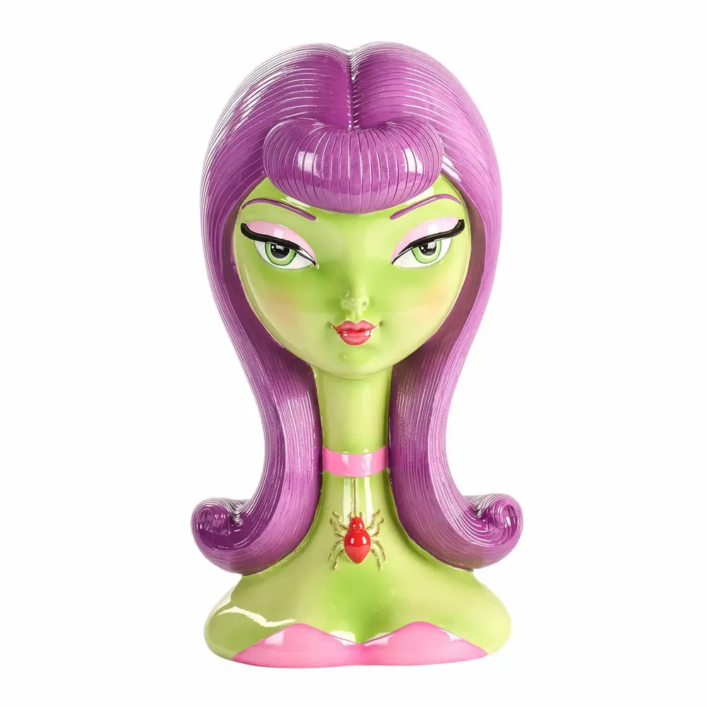 Decorative objects - WITCH MANNEQUIN HEAD HAT STAND TT GRN/PRPL 41CM - GOODWILL M&G