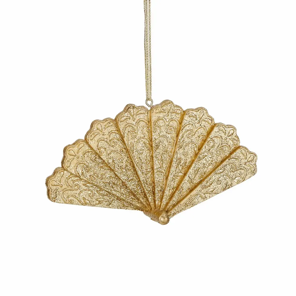 Other Christmas decorations - ROCOCO OPEN FAN ORN GLD 16,5CM - GOODWILL M&G