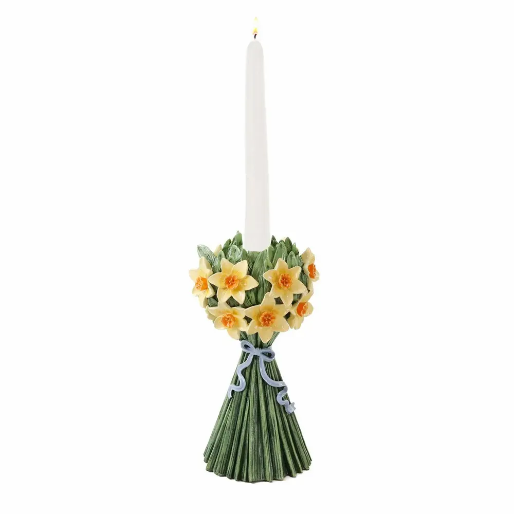 Decorative objects - DAFFODIL FLOWER BOUQ.CANDLEHOLDER TT YL/GRN 20CM - GOODWILL M&G