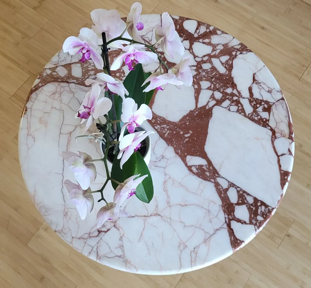 Tables basses - Table basse en marbre rouge blanc - SAGIT