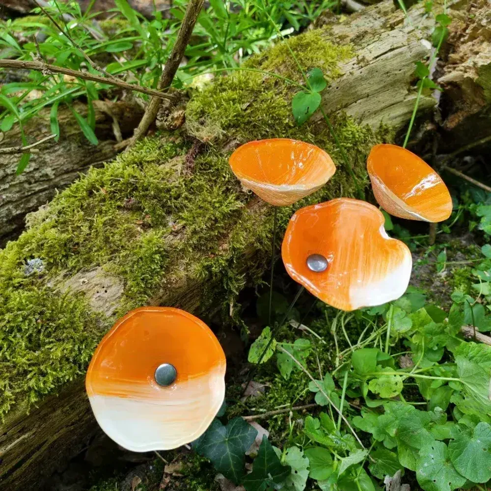 Accessoires de jardinage - Fleur de calla pour l'extérieur en crème-orange - CARNEOL GLASS