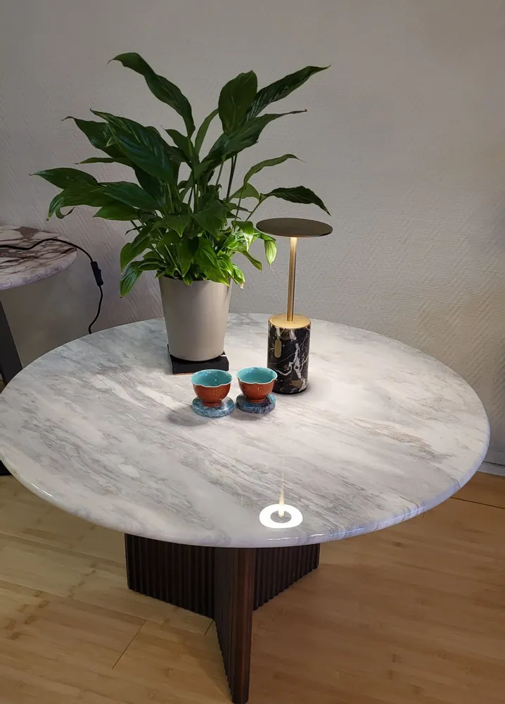 Tables basses - Table basse en marbre gris clair - SAGIT