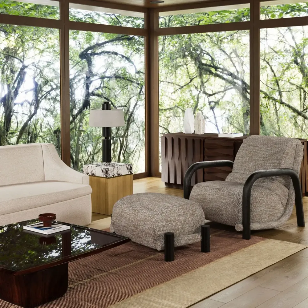 Lounge chairs for hospitalities & contracts - Ginga XL Armchair in Solid Black Oak Structure, COM Option - DUISTT