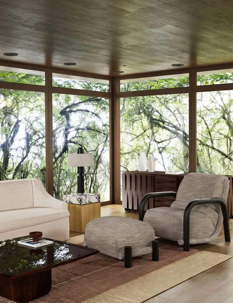 Chambres d'hôtels - BlockTable d'appoint carrée contemporaine en Chêne Cérusé, bois laqué - DUISTT