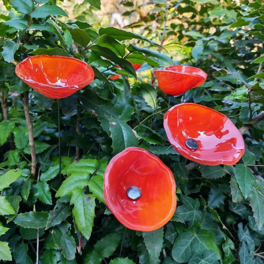 Accessoires de jardinage - Fleur de cala rouge de taille moyenne - CARNEOL GLASS