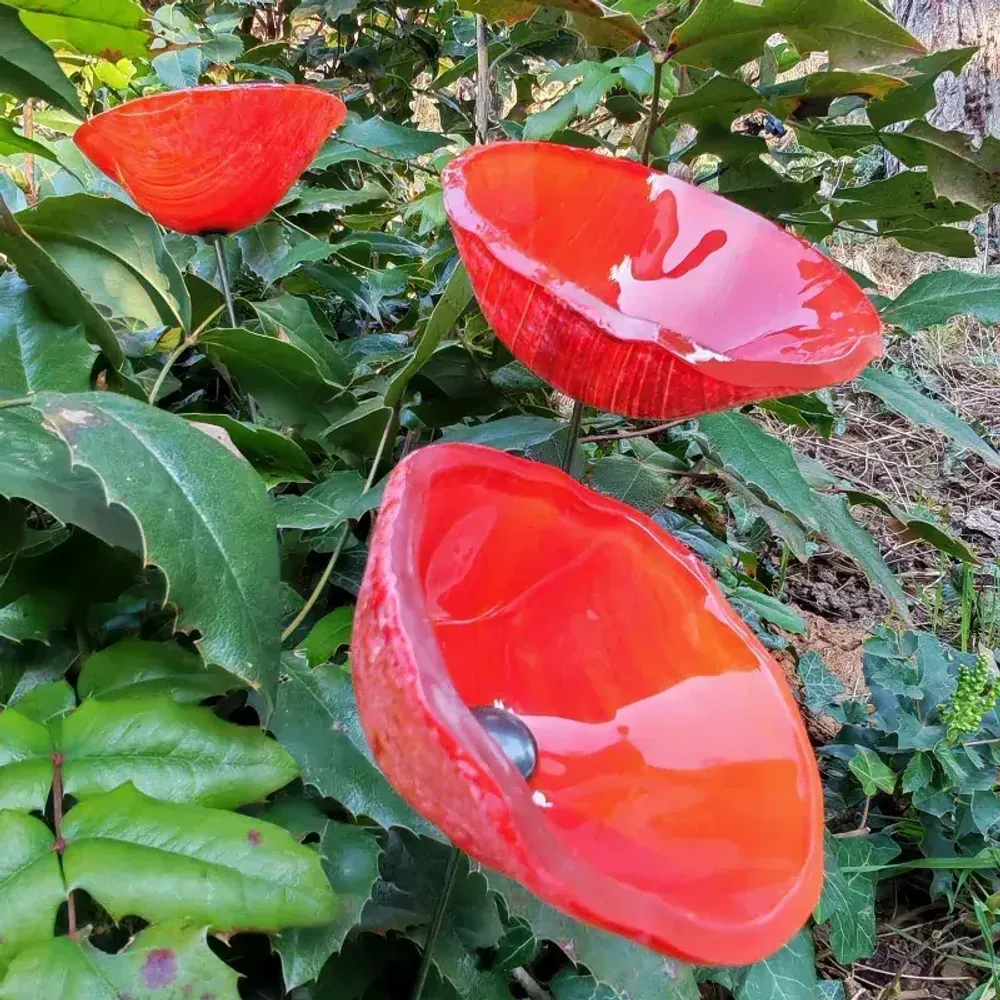 Accessoires de jardinage - Fleur de cala rouge de taille moyenne - CARNEOL GLASS