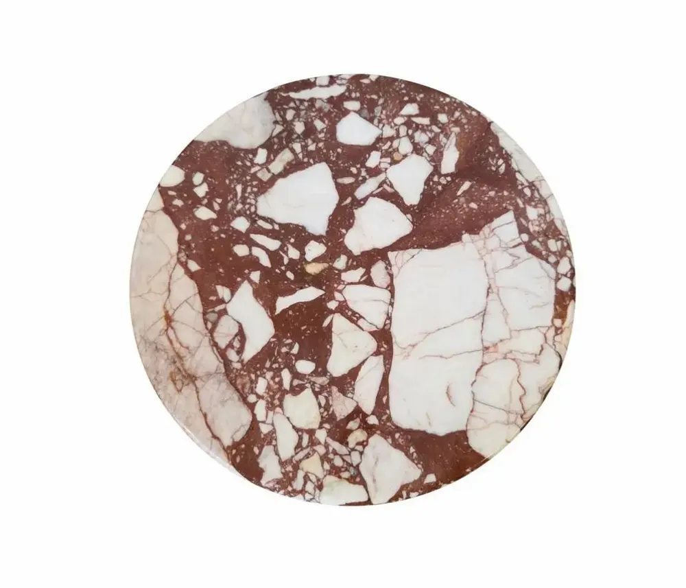 Tables basses - Table basse en marbre rouge et blanc - SAGIT