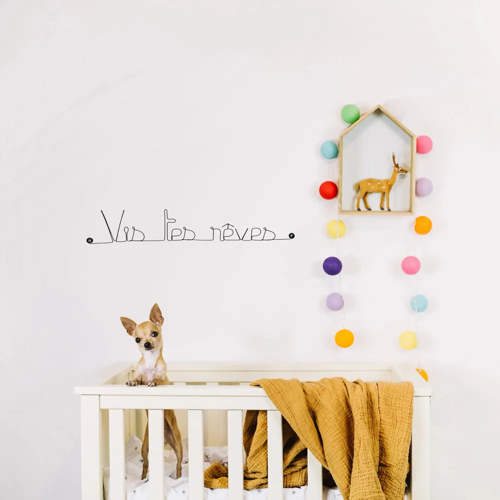 Children's decorative items - Live Your Dreams – Bestselling Wire Bedroom Wall Decor - BIJOUX DE MUR
