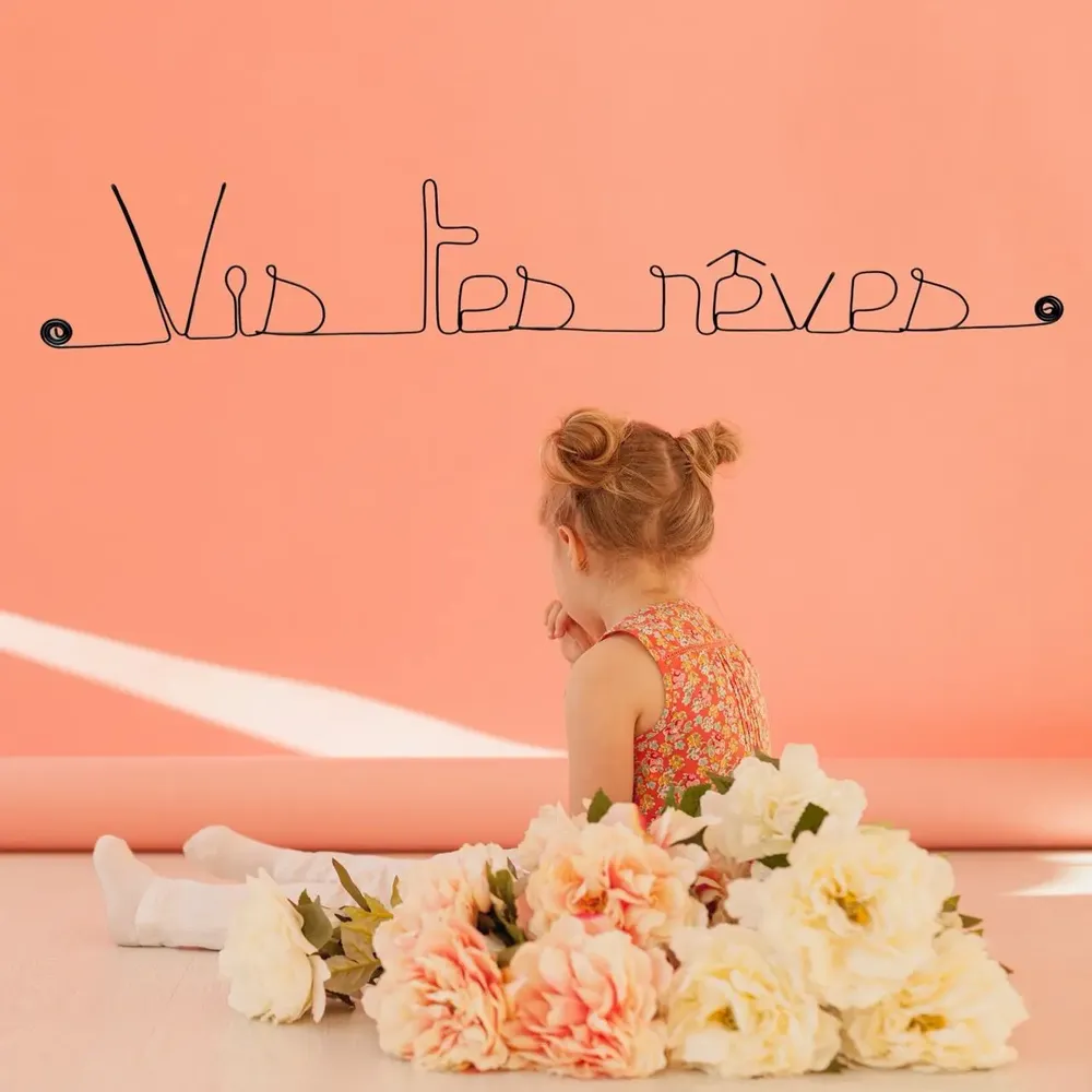 Children's decorative items - Live Your Dreams – Bestselling Wire Bedroom Wall Decor - BIJOUX DE MUR