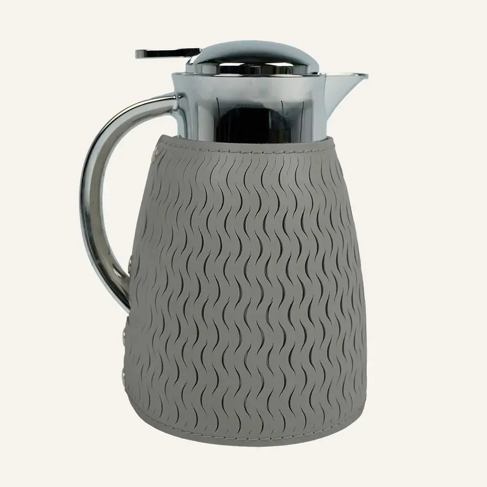 Carafes - Carafe thermique ELIDA – Acier inoxydable et cuir - 1L - LIMAC DESIGN