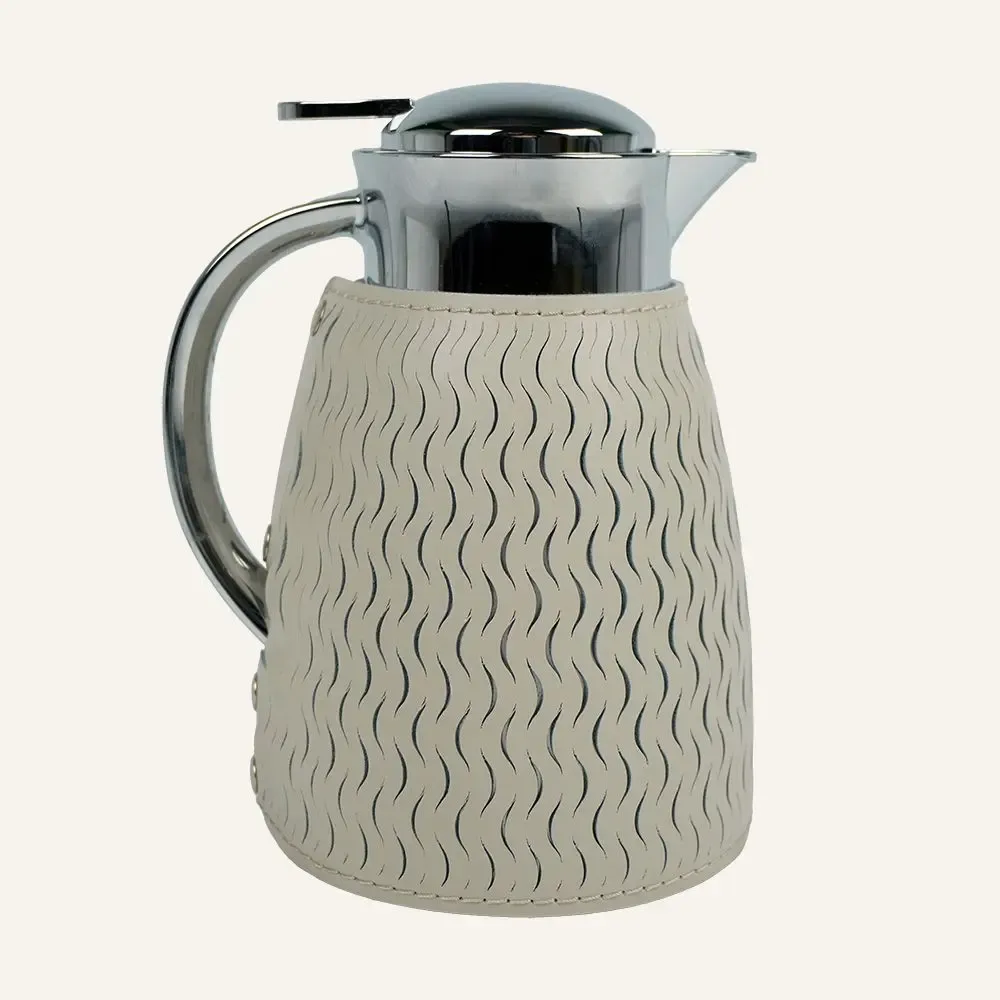 Carafes - Carafe thermique ELIDA – Acier inoxydable et cuir - 1L - LIMAC DESIGN