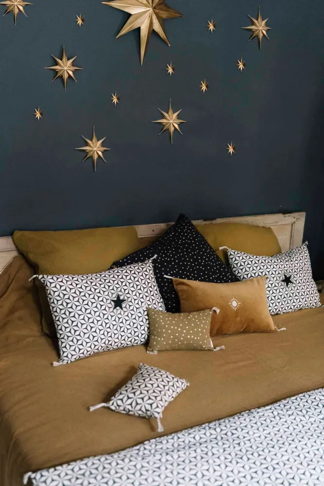 Fabric cushions - Stars carbon cushion - BONCOEURS