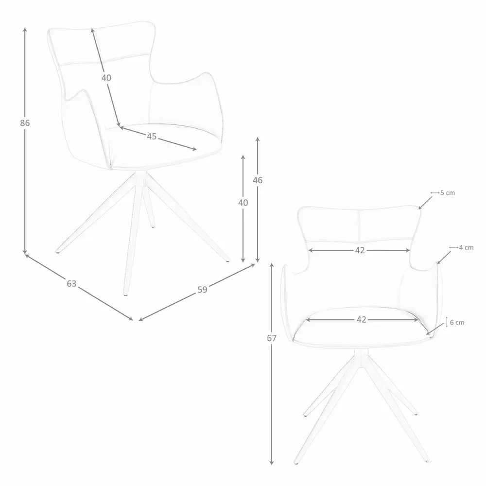 Chairs - Swivel chair in off-white and greige leatherette - ANGEL CERDÁ