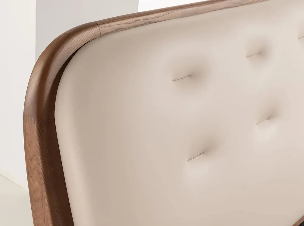 Beds - Bed in sand-coloured leatherette - ANGEL CERDÁ