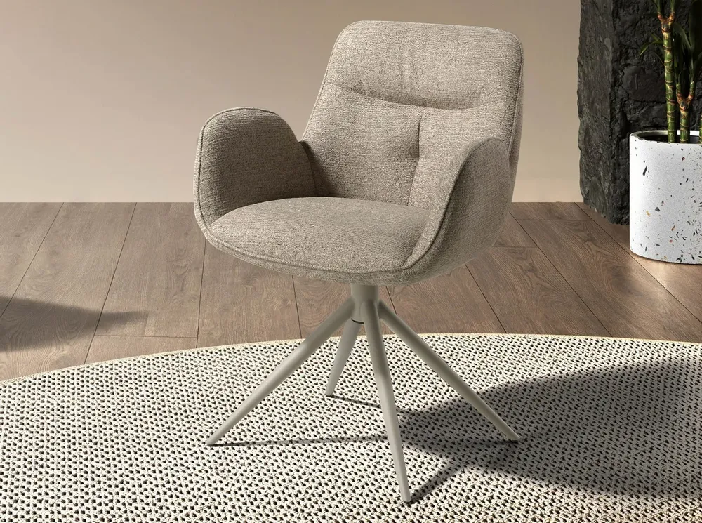 Chairs - Swivel chair in beige fabric - ANGEL CERDÁ
