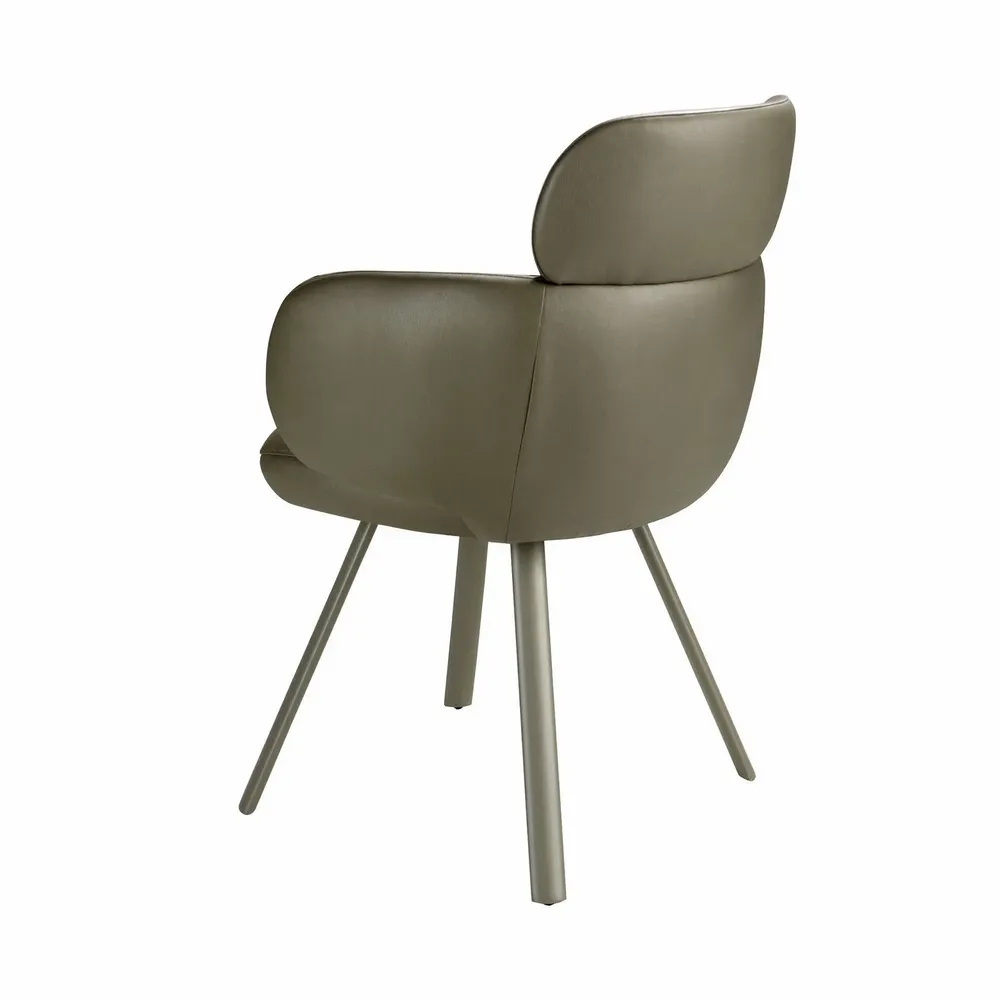 Chaises - Chaise pivotante en similicuir vert olive - ANGEL CERDÁ