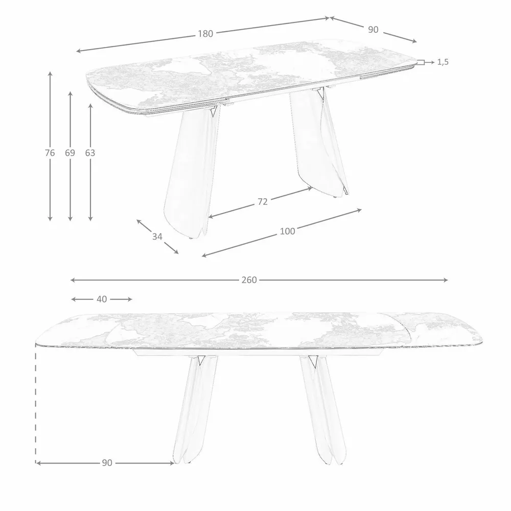 Dining Tables - Extendable barrel-shaped oval dining table in porcelain marble and metallic taupe steel - ANGEL CERDÁ