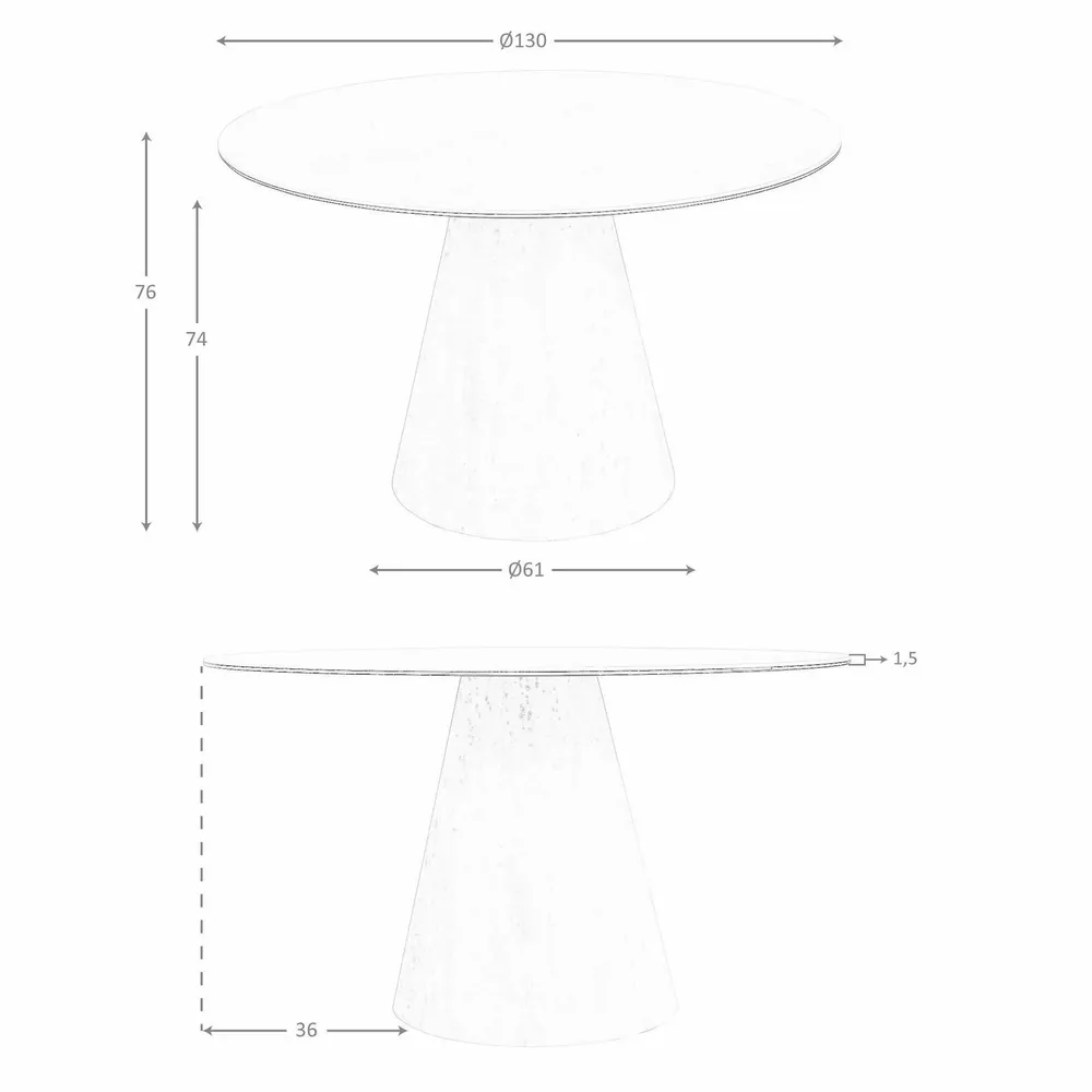 Dining Tables - Round dining table in porcelain marble and wood covered with a flexible porcelain marble sheet - ANGEL CERDÁ