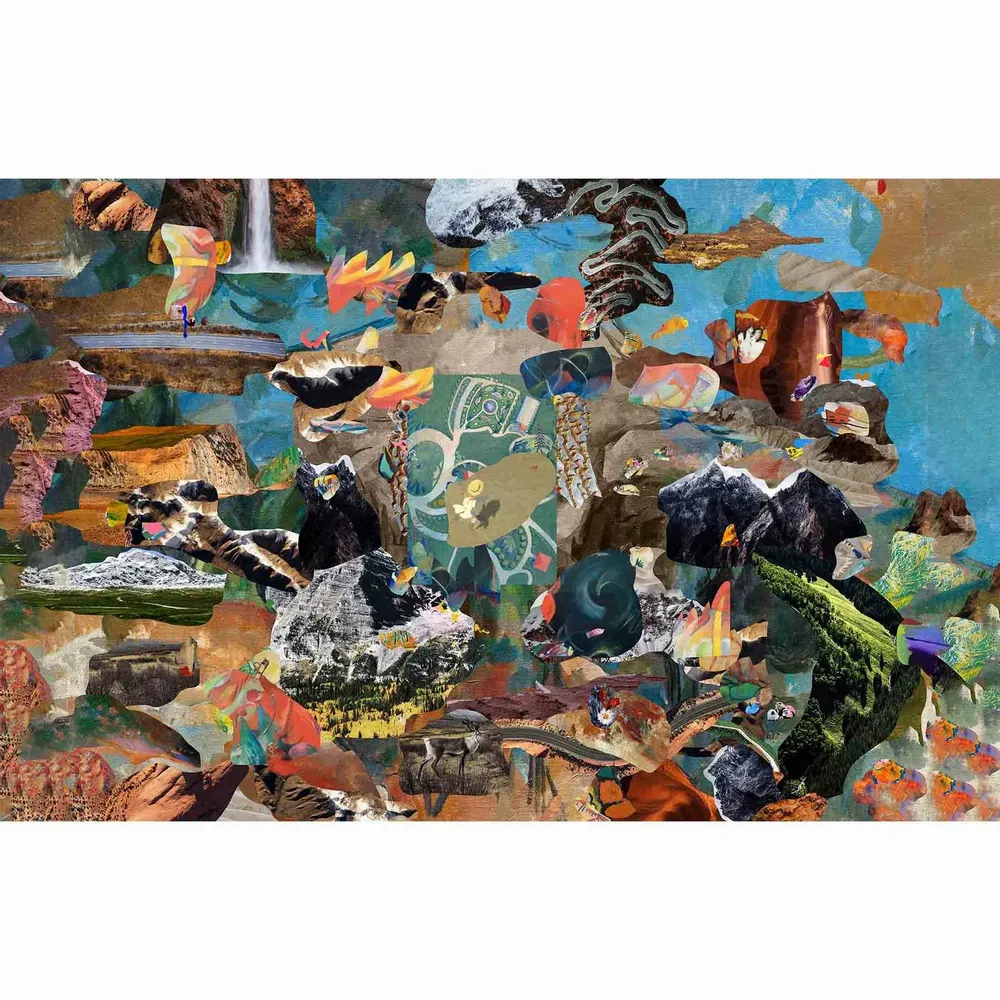 Pièces uniques - Dans le cercle du monde Art Mural | 90x140 cm - ELCIELA